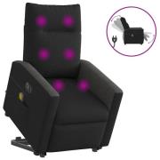 vidaXL Elektrisk massagefåtölj med uppresningshjälp svart tyg