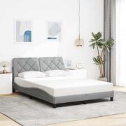 vidaXL Sängram utan madrass ljusgrå 140x190 cm tyg