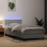 vidaXL Ramsäng med madrass ljusgrå 80x220 cm sammet