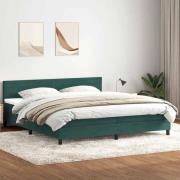 vidaXL Ramsäng med madrass mörkgrön 200x210 cm sammet