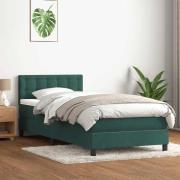 vidaXL Ramsäng med madrass mörkgrön 100x210 cm sammet