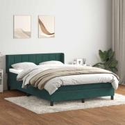 vidaXL Ramsäng med madrass mörkgrön 160x220 cm sammet