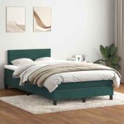 vidaXL Ramsäng med madrass mörkgrön 120x210 cm sammet