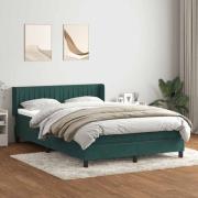 vidaXL Ramsäng med madrass mörkgrön 160x220 cm sammet
