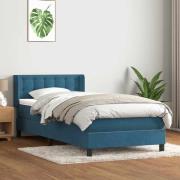 vidaXL Ramsäng med madrass mörkblå 100x210 cm sammet