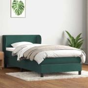 vidaXL Ramsäng med madrass mörkgrön 100x210 cm sammet