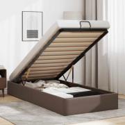 vidaXL Ottoman sängram utan madrass brun 90x200 cm konstläder