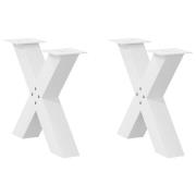 vidaXL Soffbordsben X-formade 2 st vita 50x(42-43) cm stål