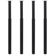 vidaXL Justerbara bordsben 4 st 710 mm-1100 mm svart