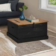 vidaXL Förvaringskista HALDEN svart 91x91x47 cm massiv trä furu