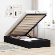 vidaXL Ottoman sängram utan madrass svart 100x200 cm tyg