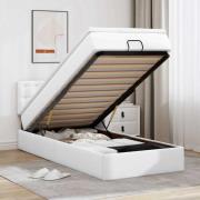 vidaXL Ottoman säng med madrass vit 100x200 cm konstläder