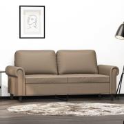 vidaXL 2-sitssoffa cappuccino 140 cm konstläder