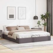 vidaXL Ottoman sängram utan madrass grå 160x200 cm konstläder