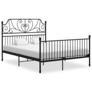 vidaXL Sängram utan madrass svart metall 140x200 cm