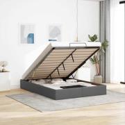 vidaXL Ottoman sängram utan madrass mörkgrå 140x200 cm tyg