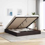 vidaXL Ottoman sängram utan madrass mörkbrun 200x200 cm tyg