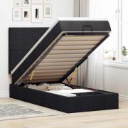 vidaXL Ottoman sängram med madrass svart 90x190 cm tyg