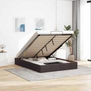 vidaXL Ottoman sängram utan madrass mörkbrun 140x190 cm tyg