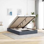 vidaXL Ottoman sängram utan madrass mörkgrå 140x190 cm sammet