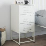vidaXL Sängbord vit 36x39x78 cm stål