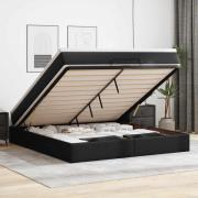 vidaXL Ottoman sängram med madrass svart 160x200 cm konstläder