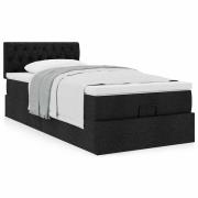 vidaXL Ottoman säng med madrass svart 100x200 cm tyg