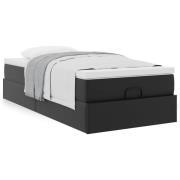 vidaXL Ottoman sängram med madrass svart 90x190 cm konstläder