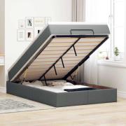 vidaXL Ottoman sängram med madrass mörkgrå 120x190 cm tyg