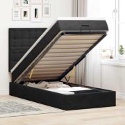 vidaXL Ottoman sängram med madrasser svart 80x200 cm sammet