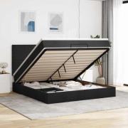 vidaXL Ottoman sängram med madrass svart 180x200 cm tyg