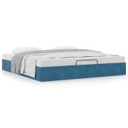 vidaXL Ottoman sängram utan madrass mörkblå 180x200 cm sammet