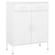vidaXL Förvaringsskåp vit 80x35x101,5 cm stål