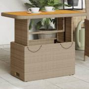 vidaXL Trädgårdsbord beige 90x55x71 cm konstrotting och akaciaträ
