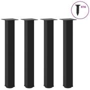 vidaXL Konsolbordsben 4 st svarta 72-74 cm stål