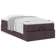 vidaXL Ottoman sängram med madrass mörkbrun 90x200 cm tyg