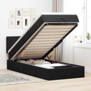 vidaXL Ottoman sängram med madrass svart 90x200 cm sammet