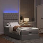 vidaXL Ottoman sängram med madrass taupe 100x200 cm tyg