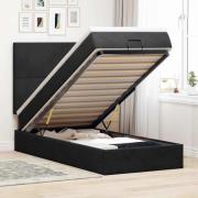 vidaXL Ottoman sängram med madrasser svart 90x200 cm sammet