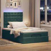 vidaXL Ottoman sängram med madrasser mörkgrön 120x200 cm sammet