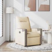 vidaXL Reclinerfåtölj gräddvit tyg