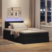 vidaXL Ottoman säng med madrass svart 120x200 cm tyg