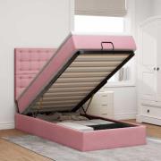 vidaXL Ottoman sängram med madrasser rosa 100x200 cm sammet
