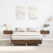 vidaXL Sängram utan madrass brun ek 135x190 cm konstruerat trä