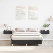 vidaXL Sängram utan madrass svart 120x190 cm konstruerat trä