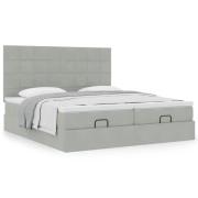 vidaXL Ottoman sängram med madrasser ljusgrå 180x200 cm sammet