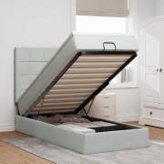 vidaXL Ottoman sängram med madrasser ljusgrå 90x200 cm sammet