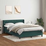 vidaXL Ramsäng med madrass mörkgrönt 140x210 cm sammet