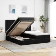 vidaXL Ottoman sängram med madrasser svart 180x200 cm sammet