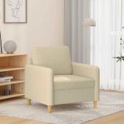 vidaXL Fåtölj gräddvit 60 cm tyg